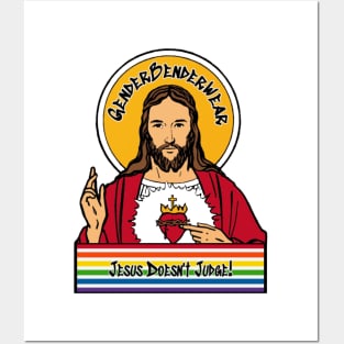 GenderBenderWear (White) - "Jesus Doesn't Judge" Posters and Art